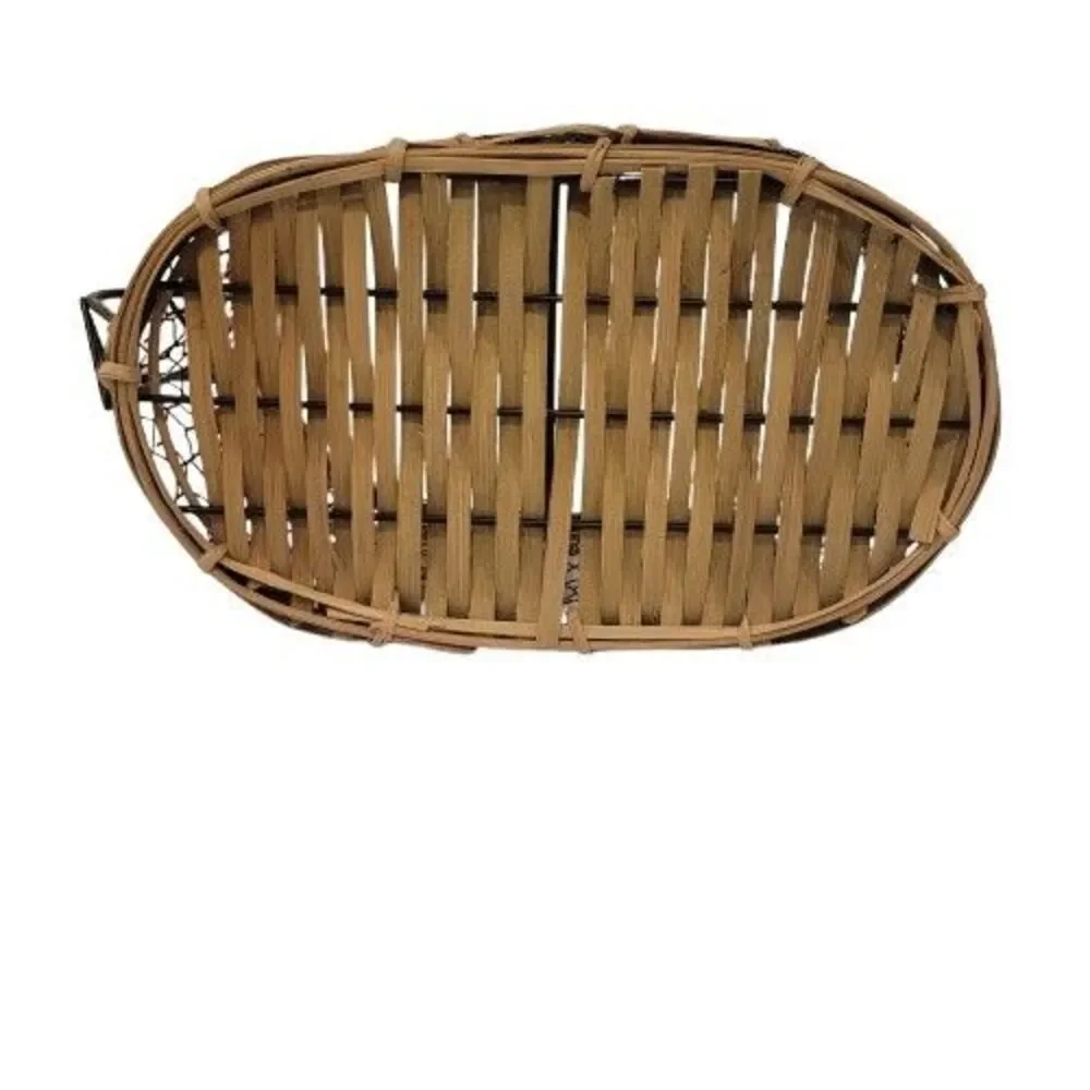 Autumn Fall Leaves Metal Basket With Leaves